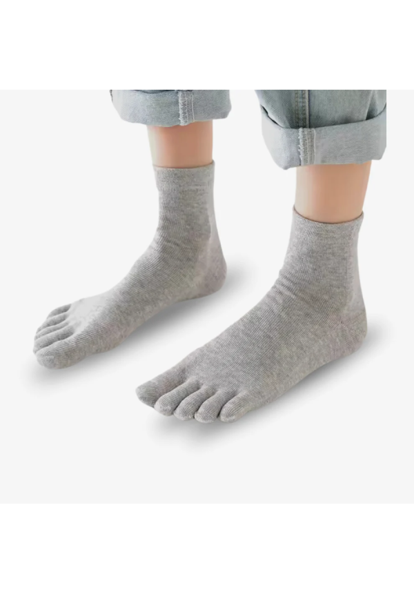 Roots Calcetines 5 dedos Media Caña Gris