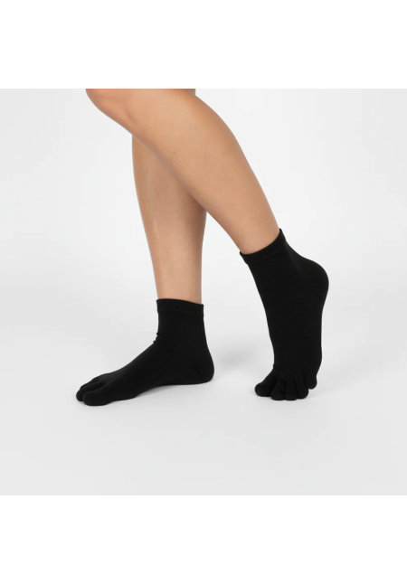 Roots Calcetines 5 dedos Media Caña Negro